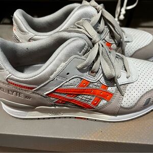 ASICS x KITH Gel Lyte III Gray Sneakers with Orange Logo